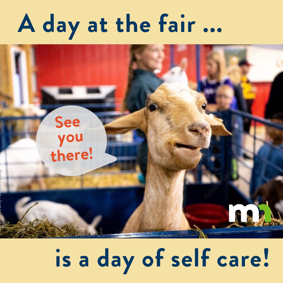MN Department of Human Services (@minnesotadhs) on Twitter photo Are you a dog, horse or goat person? None of those? Well, there’s more than animals at the fair. Join us Monday, Aug. 25, for Mental Health Awareness Day at the <a href="/mnstatefair/">Minnesota State Fair</a>. Catch a free show at the Dan Patch Park stage, and stop by our booth to learn & share ideas on self care. Are you a dog, horse or goat person? None of those? Well, there’s more than animals at the fair. Join us Monday, Aug. 25, for Mental Health Awareness Day at the <a href="/mnstatefair/">Minnesota State Fair</a>. Catch a free show at the Dan Patch Park stage, and stop by our booth to learn & share ideas on self care.