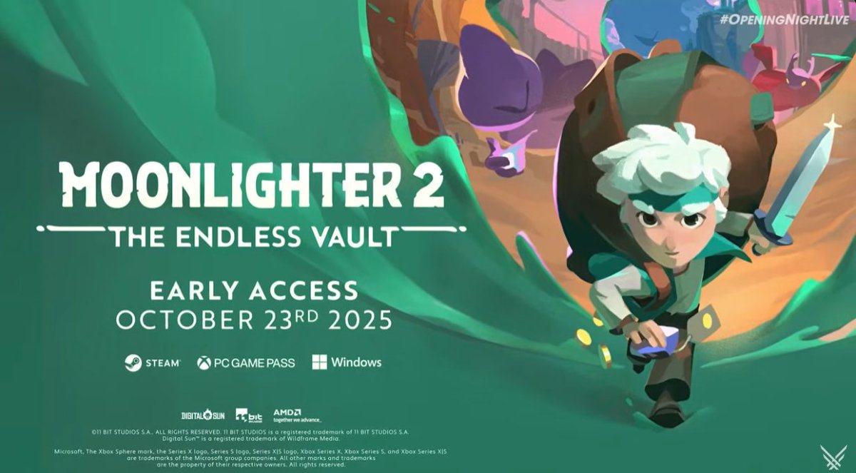 🚨 JUST ANNOUNCED AT GAMESCOM
 Moonlighter 2: The Endless Vault enters Early Access on October 23, 2025!
Shop by day, dungeon dive by night... the adventure (and profits) continue.
#Moonlighter2 #TheEndlessVault #IndieGames #gamescom2025 #ONL