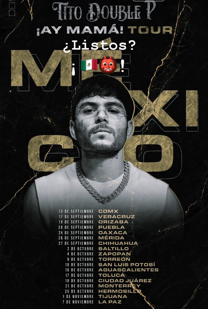 Tito anunció su tour por México, yo creo que con esto el Ep/álbum saldría antes del 13 de septiembre y si no sale en esta fecha, yo creo que saldría hasta noviembre ☠️☠️, dudo mucho que lo saquen durante su tour, ustedes que piensan?