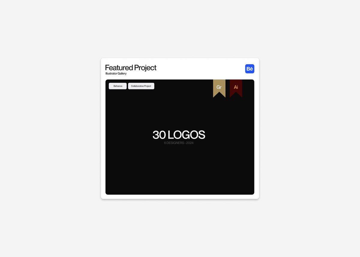 I've got a new featured badge in the "Illustrator" gallery on Behance.

Our second badge in this wonderful collaborative project with great designers.

Check it out • behance.net/gallery/197199…