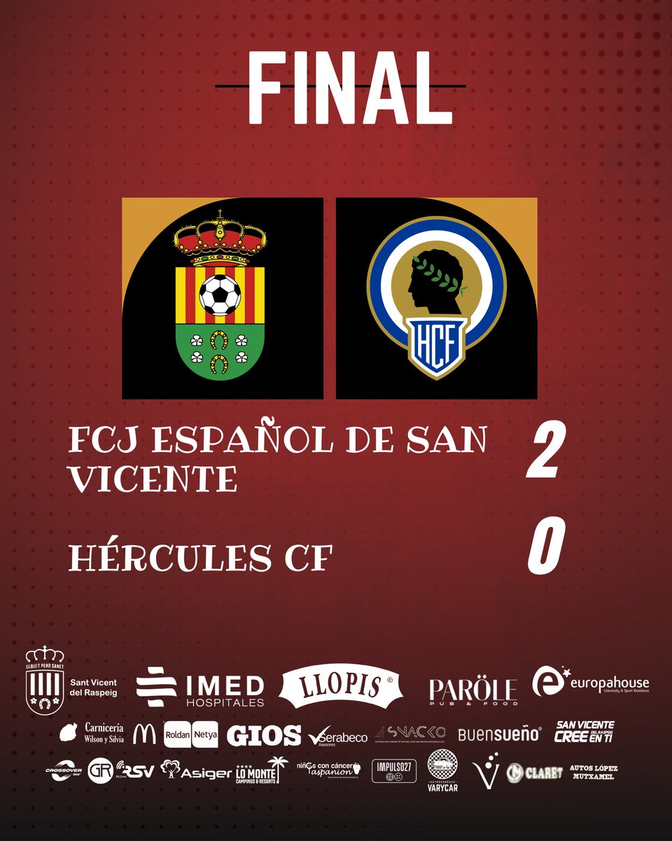 ⌚️ 90’ | 2-0 | Final del partido con victoria para los nuestros tras un magnífico partido.