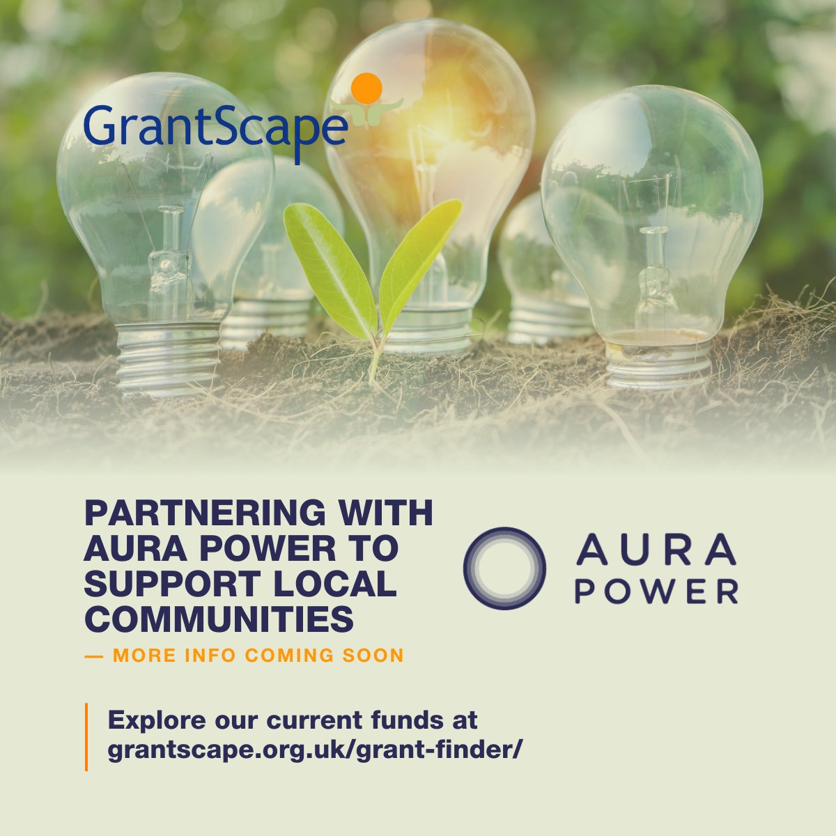 GrantScape1's tweet photo. We’re delighted to be partnering with Aura Power! Together, we'll explore community funds linked to renewable energy sites, bringing real benefits to local people. More updates soon!

Learn about our current funds here: https://t.co/0GWL75byUa

#AuraPower #CommunityFunding https://t.co/6nPB0SQN80