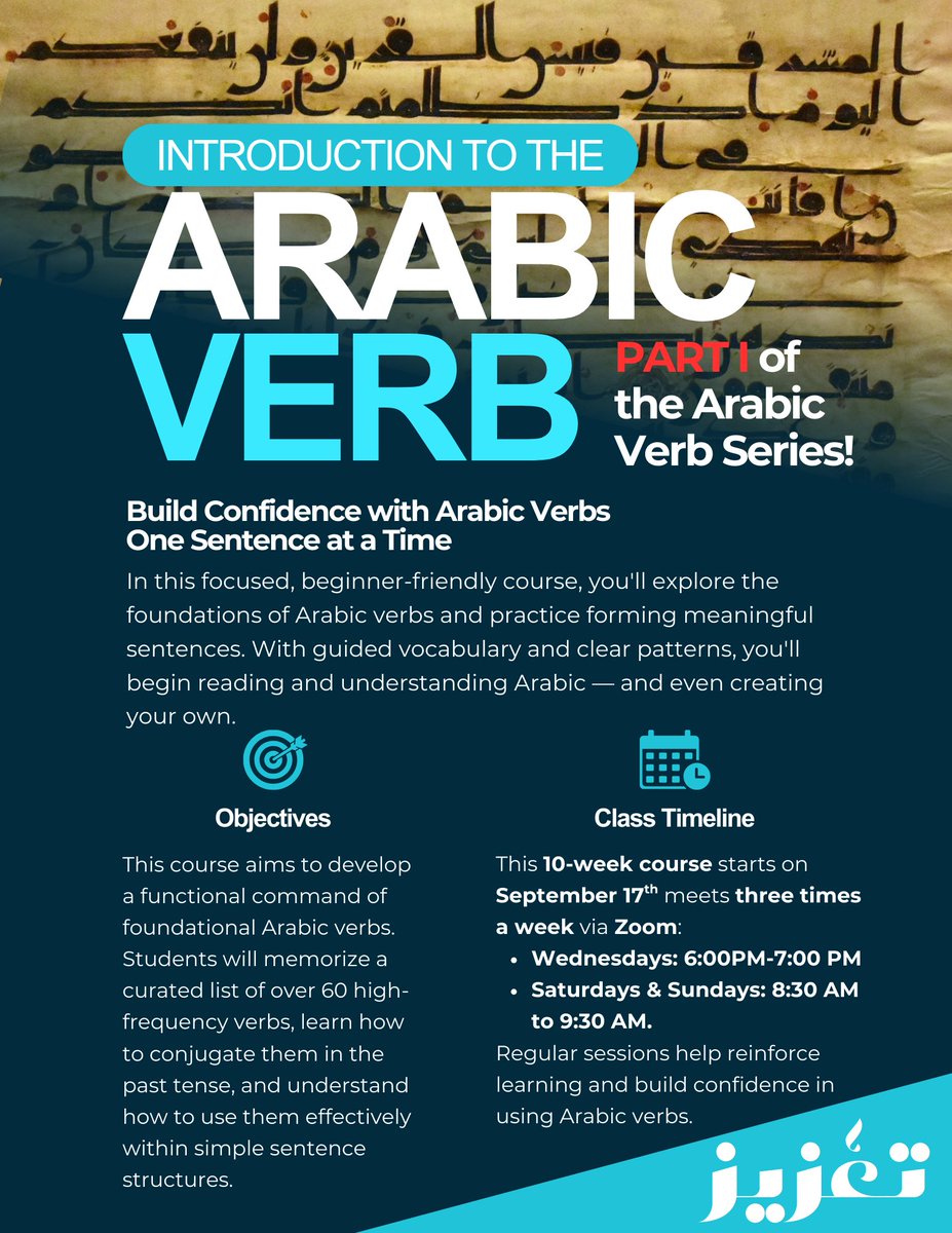 TazizPrograms's tweet image. 🌟 Arabic Learning Opportunities - September, InshaAllah! 🌟

1️⃣ Arabic Made Simple – Madinah Curriculum forms.gle/87bxoP4VdSedpc…
2️⃣ Arabic Verb Series – Verb-focused forms.gle/86LnM3snDX28yu…
3️⃣ An-Nahw Al-Wadih – Grammar made clear forms.gle/QmapqkGkLUB2mY…