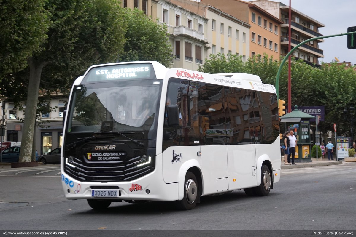 AutobusesBCN's tweet photo. El autobús urbano más nuevo que circula ahora en España, tiene tan solo días. En #Calatayud ya rueda un nuevo Otokar Centro Diesel. Junto con éste y el Isuzu estrenado en junio se renueva la flota de #Hermasa que tenía una antiguedad de 20 años. @Somauto_Otokar @aytocalatayud https://t.co/4TZ4hfc7mI