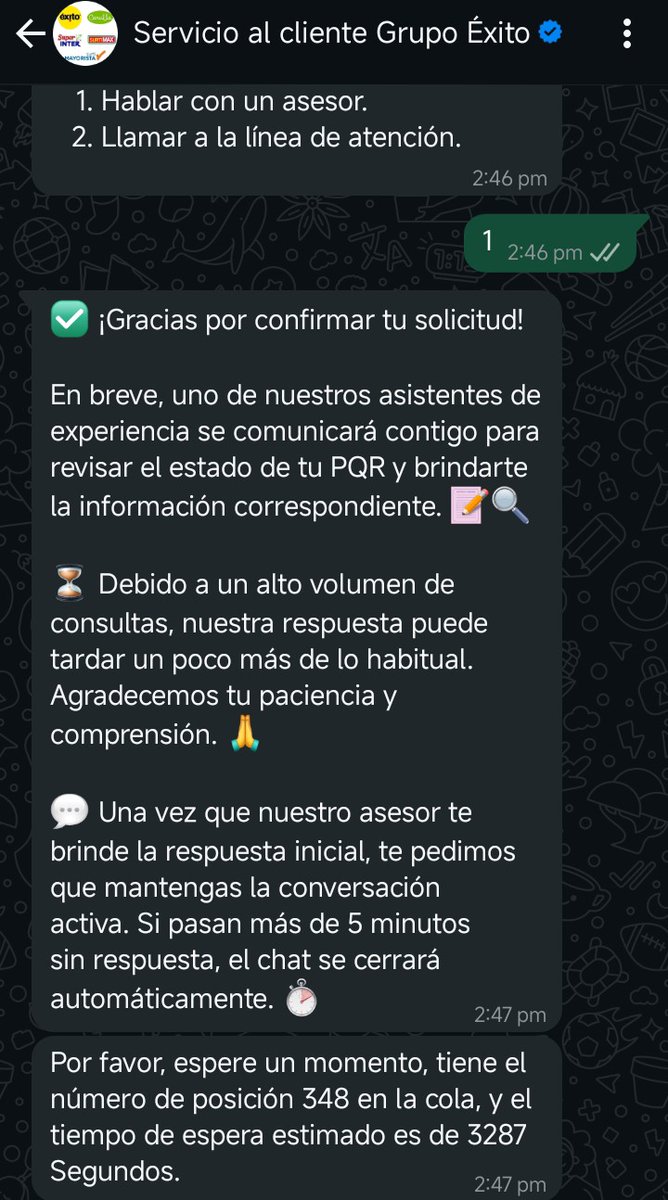 _jennmor's tweet photo. @sicsuper atención al @almacenesexito , no tienen un canal de fácil acceso para colocar una queja, y lo único que sale es que estoy en el turno 348 de la fila!!??? Terrible. No hay cómo quejarse. https://t.co/Lw3jixs0UD