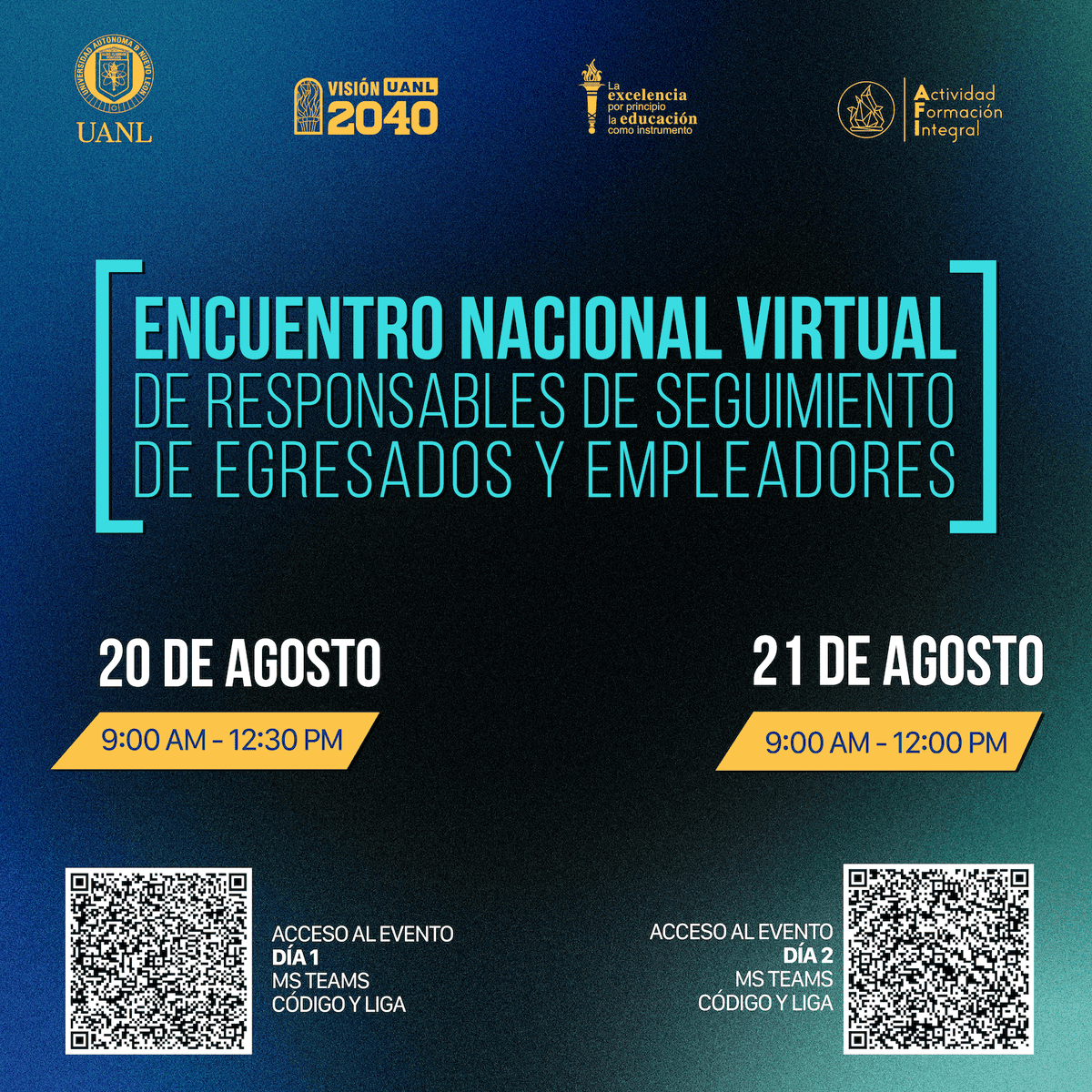 uanl's tweet photo. Te invitamos al encuentro nacional donde universidades de todo el país 🏫🇲🇽 intercambiarán experiencias académicas y buenas prácticas: egresados 🎓, mercado laboral 💼 y empleadores. ¡Es #EventoAFI!
Día 1: https://t.co/8DNMfDnYT3
Día 2: https://t.co/22WqrQJfmN https://t.co/ixFfbKxv3g