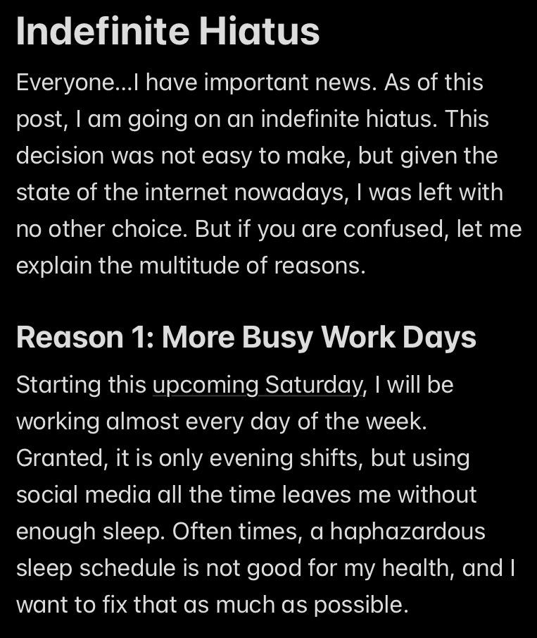 Runy2023's tweet photo. going on indefinite hiatus. please read this for more info. won’t be able to respond. stay safe everyone.
https://t.co/RrXYTpuRmg https://t.co/9Fb36EFvIL