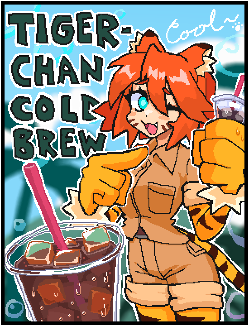 Enjoy a cool sip of Tiger-chan Cold Brew, baby!