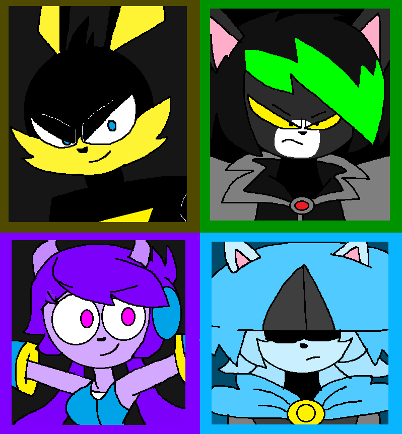 Ace,Yukka,Lilac y Dust #HeroVerse #paint #drawing #indie #Freedomplanet #dustanelysiantail #loonaticsunleashed