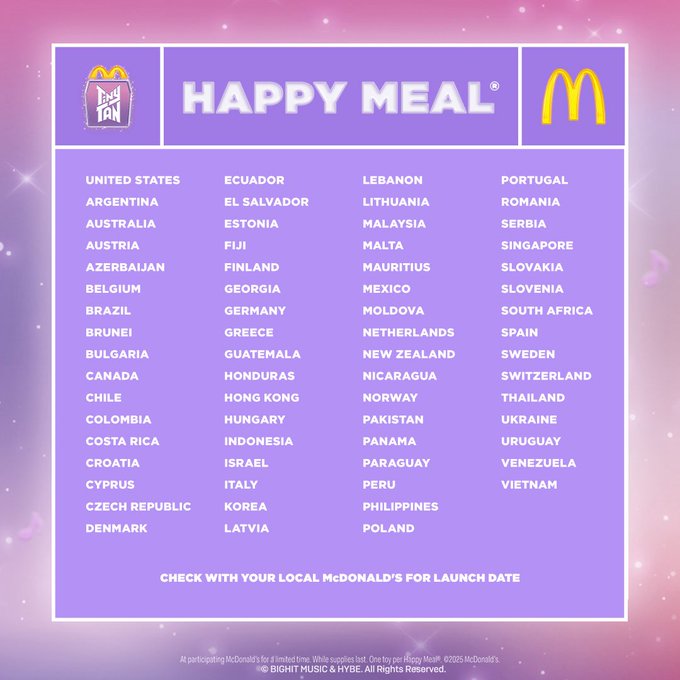 🦋 ӏ McDonald’s анонсували нову співпрацю з BTS.

🫧 <a href="/bts_bighit/">BTS_official</a>
#BTS
»<a href="/khot_ua/">K-HOT.UA</a>«