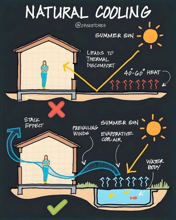 arcpresentation's tweet photo. Natural cooling through the stack effect https://t.co/y2RQZXbyJ2