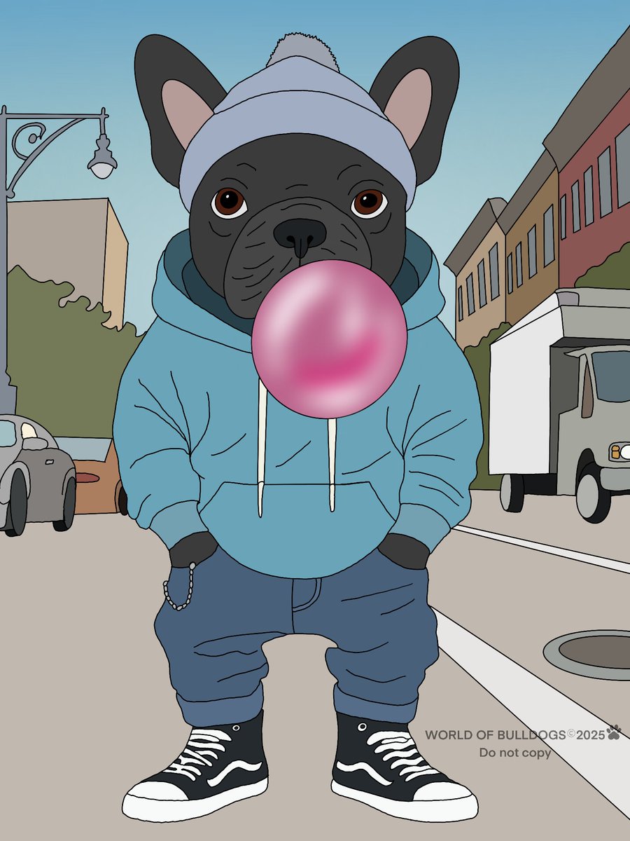 BulldogWorldNFT's tweet photo. ๐พ Teenage Bulldog walking down the street chewing gum โ bold and stylish! ๐ถ๐จ #BulldogNFT #NFTArt #CryptoArt #DigitalCollectibles #PetNFT #NFTCommunity #UrbanVibes #CoolBulldog #NFTCollectors #DigitalArt #NFTDrop #CityLifeNFT #BulldogStyle #NFTGaming #EpicNFT #YoungNFT #StreetStyleNFT