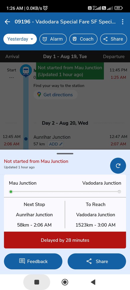 Anokha02's tweet photo. Train ke minat minat ka khabar Latest Update hai bhai  @RailMinIndia @RailMinIndia https://t.co/4FZb0Eziig