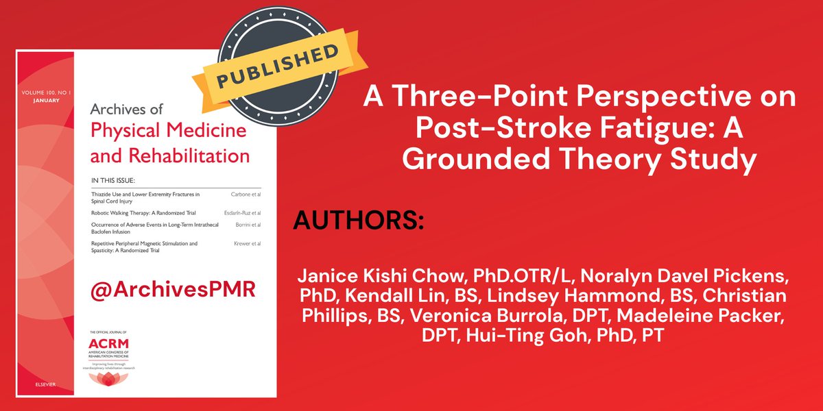 ArchivesPMR (@archivespmr) on Twitter photo New insights into post-stroke fatigue (PSF) highlight the need for better understanding and collaboration. <a href="/umn_dom/">UMN Medicine</a> <a href="/txwomans/">Texas Woman's University</a> <a href="/VAPaloAlto/">VA Palo Alto HCS</a> #StrokeRecovery #Fatigue #CaregiverSupport #Neurorehab #Rehabilitation
archives-pmr.org/article/S0003-…(25 New insights into post-stroke fatigue (PSF) highlight the need for better understanding and collaboration. <a href="/umn_dom/">UMN Medicine</a> <a href="/txwomans/">Texas Woman's University</a> <a href="/VAPaloAlto/">VA Palo Alto HCS</a> #StrokeRecovery #Fatigue #CaregiverSupport #Neurorehab #Rehabilitation
archives-pmr.org/article/S0003-…(25