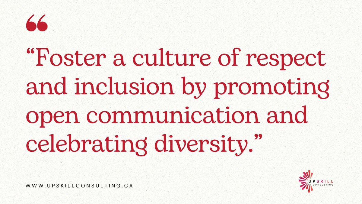 UpskillHr's tweet image. Encourage team-building activities &amp;amp; create a supportive environment where everyone feels valued. 

Need help cultivating a positive culture? Contact Upskill Consulting Inc. @ upskillconsulting.ca/contact/

#WorkplaceCulture #PositiveWorkEnvironment #UpskillHR
