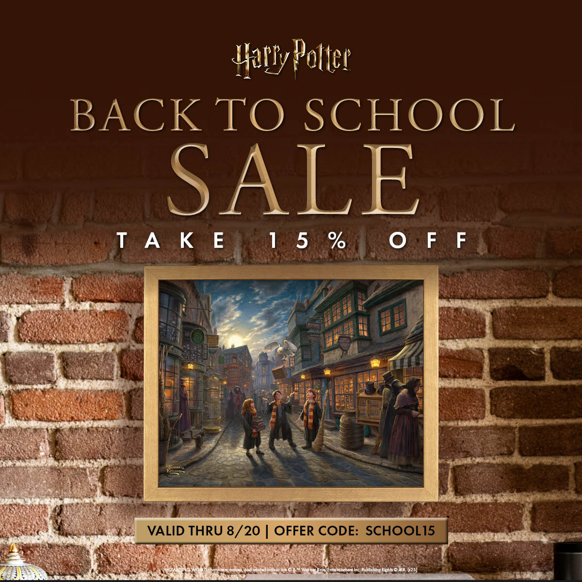 ThomasKinkadeCo's tweet photo. ✨Ends Tomorrow! Add a Touch of Wizardry – 15% OFF Harry Potter™ Art! 🪄
Bring the wonder of the Wizarding World into your home this school year!
📅 Aug 10–20
🎨 Code: SCHOOL15 - https://t.co/1ulws0j3hc
#HarryPotterArt #BackToSchoolMagic #ThomasKinkadeStudios https://t.co/pBd6ZJtieF