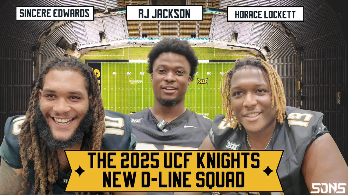 SonsofUCF's tweet photo. UCF will have some fresh faces along the D-Line this year with the additions of Sincere Edwards, RJ Jackson, and Horace Lockett. All three have playing experience at the college level, and should be impact players for the Knights.

Full interviews link in comments... https://t.co/Rk3cYj719L