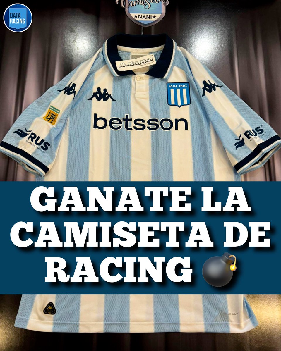 DataRacingOK's tweet photo. ¡¡TREMENDO SORTEO!! 💣💣

¿TE QUERÉS GANAR LA CAMISETA DE RACING? 😍

👉🏻 Seguí a @DataRacingOK y @CamisetasNani 

👉🏻 Dale RT y etiquetá a tus amigos (más comentarios, más chances de ganar)

✅ ¡LISTO! EL MARTES 26 ANUNCIAMOS EL GANADOR. Saldrá sorteado entre Instagram y X. https://t.co/jxV6BJaFS8