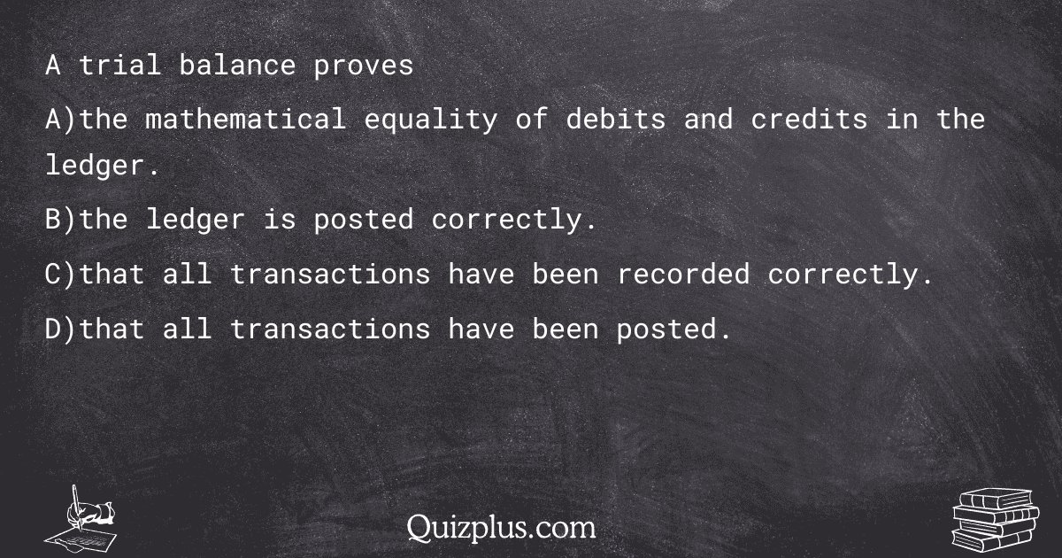 quizplus_exams's tweet image. A trial balance proves

Get Answer: 👉 quizplus.com/quiz/131583-qu…

#SolvedQuestions #FortisCollegeOrangePark #financial