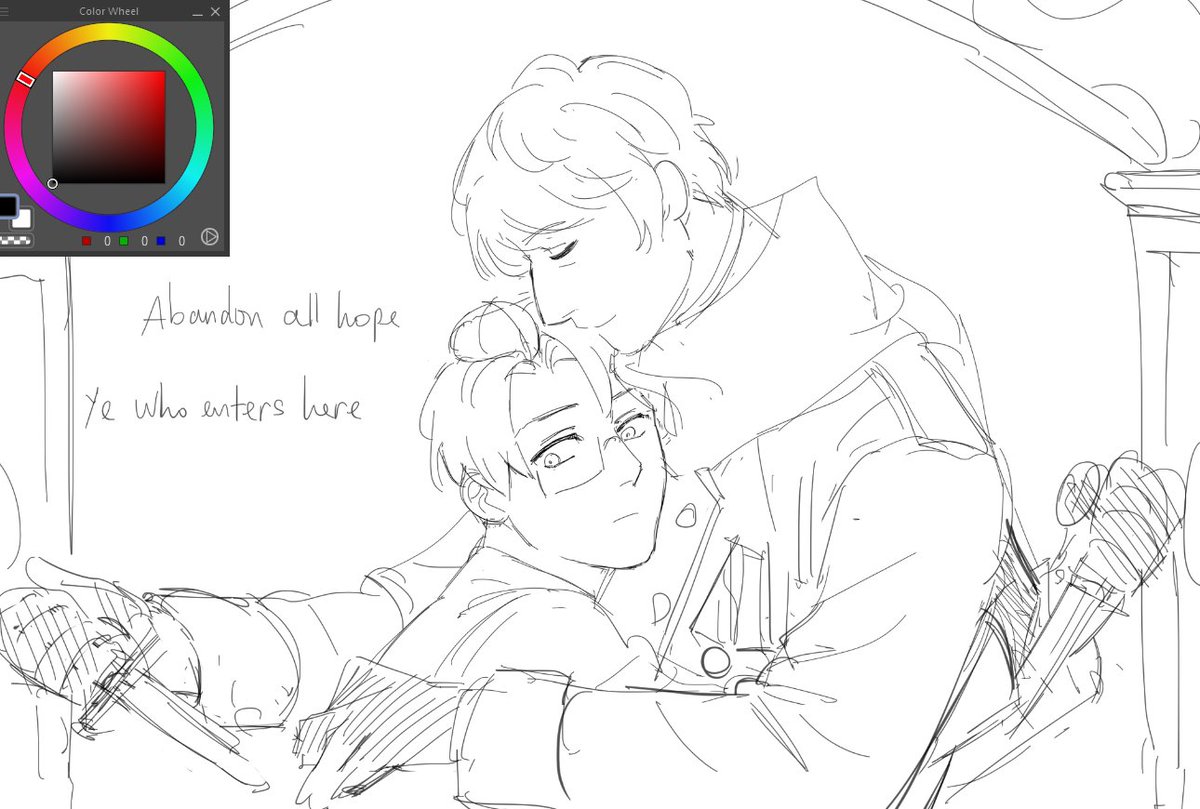 tomatoshoup_'s tweet image. starting another wip in the middle of work 😭✌️