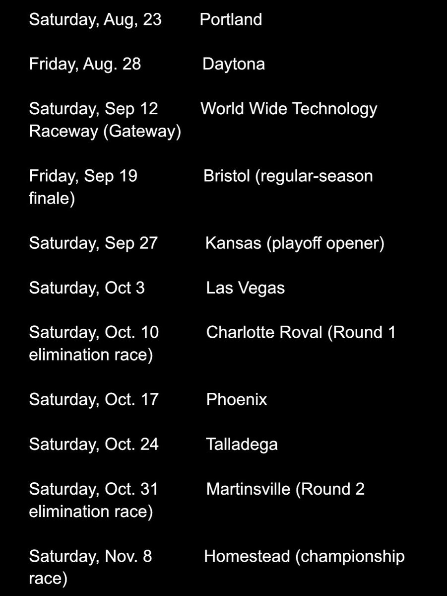 NASCAR <a href="/OReillyAuto/">O'Reilly Auto Parts</a> Parts Series (Xfinity Series) 2026 Schedule