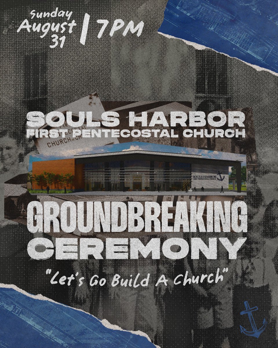It’s time to BUILD again!⚠️🙌🏼

Join us on Sunday, August 31st at 7PM for a monumental groundbreaking ceremony that will forever mark the future of Souls Harbor First Pentecostal Church.🥳

This will be a historic night as we honor the past, present and future.🙏🏻