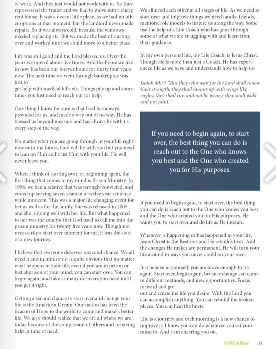 Begin Again 
A magazine article I wrote.