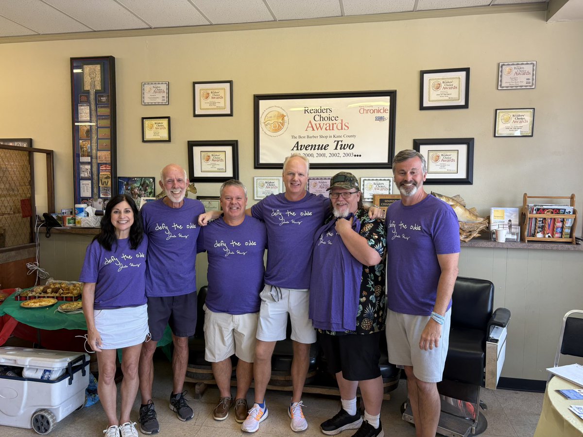 Thank you Avenue Two Barber Shop in St. Charles, IL for supporting HardyStrong with your THIRD annual cut-a-thon. Avenue Two raised nearly $2,000 for HardyStrong this year! We loved spending time with you and your clients