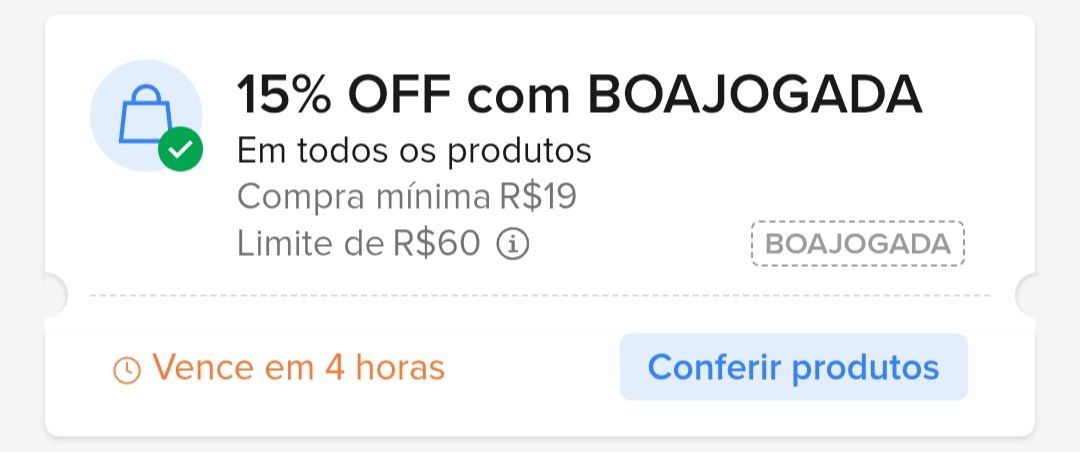 💙 Oferta Mercado Livre!

🔗 mercadolivre.com/sec/2DdQpxG

📱 15% OFF acima de R$19 (limite R$60 off)
🎟 Cupom Mercado Livre:
╰┈➤ BOAJOGADA