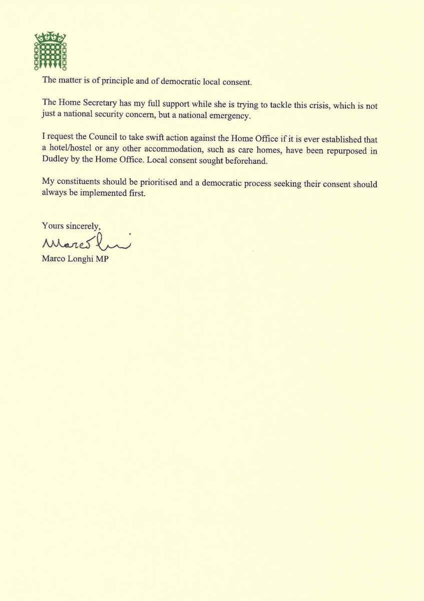 🚨ASYLUM SEEKERS🚨

Epping Council went to court &amp; won, its asylum hotel will close. I urged Dudley Council to act in 2022 but they ignored me. Now after the 50% leisure discount scandal they talk tough. I call on all Dudley residents to pressure the Council to act.