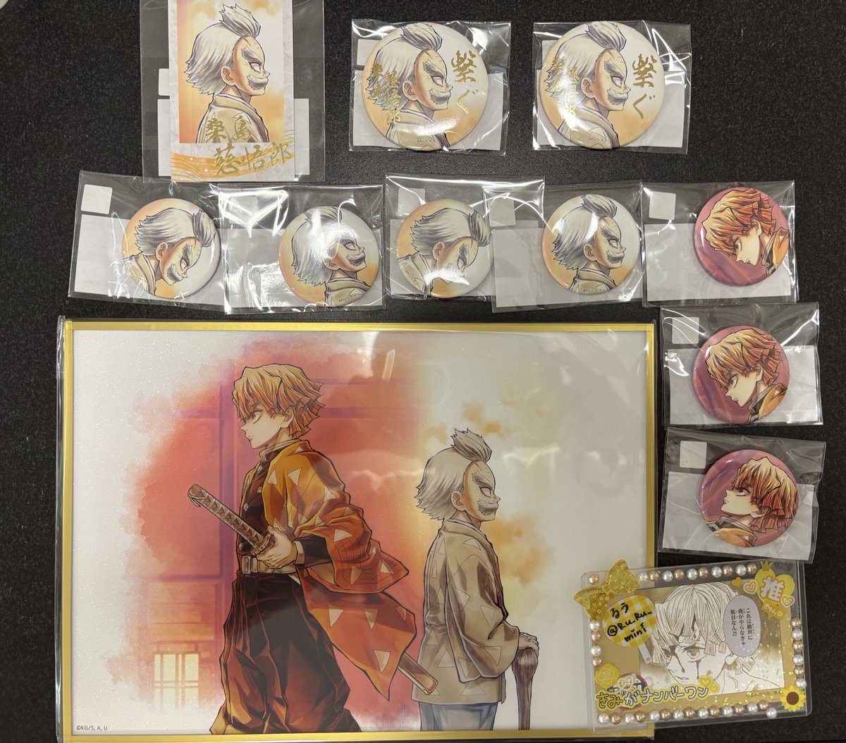 鬼滅の刃 　アクリル色紙 　繋ぐ　善逸と爺ちゃん　B賞 鬼滅の刃 WEB SHOP くじ 繋ぐ 善逸と爺ちゃん B賞 アクリル色紙 - メルカリ