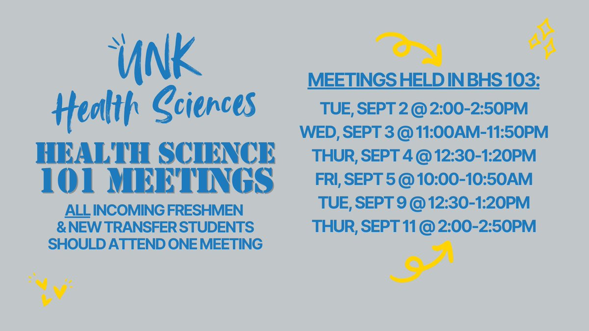 ALL FRESHMEN &amp; NEW TRANSFER HEALTH SCIENCE STUDENTS: Plan to attend a Health Science 101 workshop this fall. We've got multiple dates/times to fit your schedule. Come learn what it means to be a on a healthcare career pathway and how to be a competitive applicant.