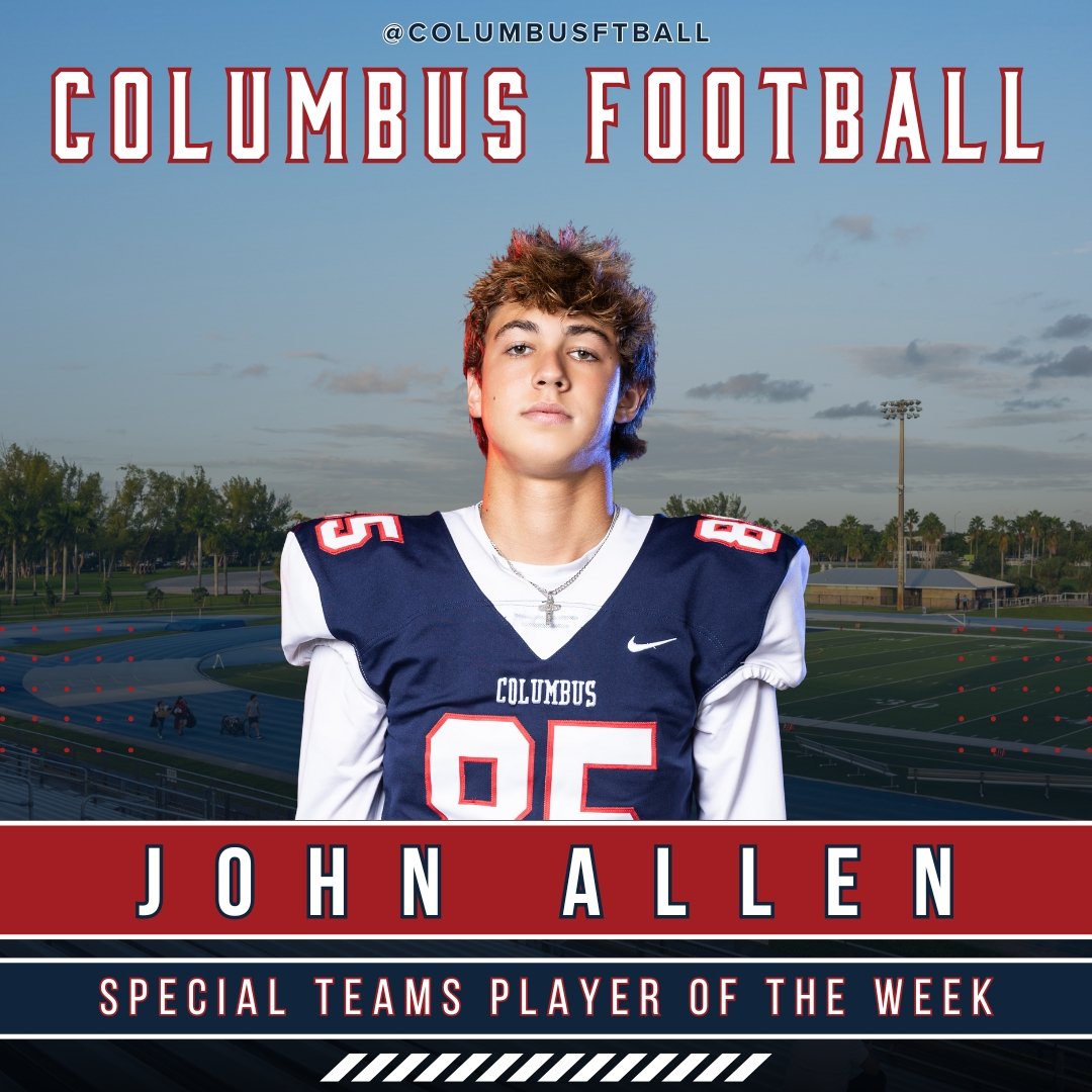 Special Teams Player of the Week
John Allen

📍 Averaged 33 yards per punt
📍 Dropped 3 punts inside the 10-yard line
📍 Went 5/5 on extra points

Consistent. Reliable. Locked in. 💪 #CPRIDE