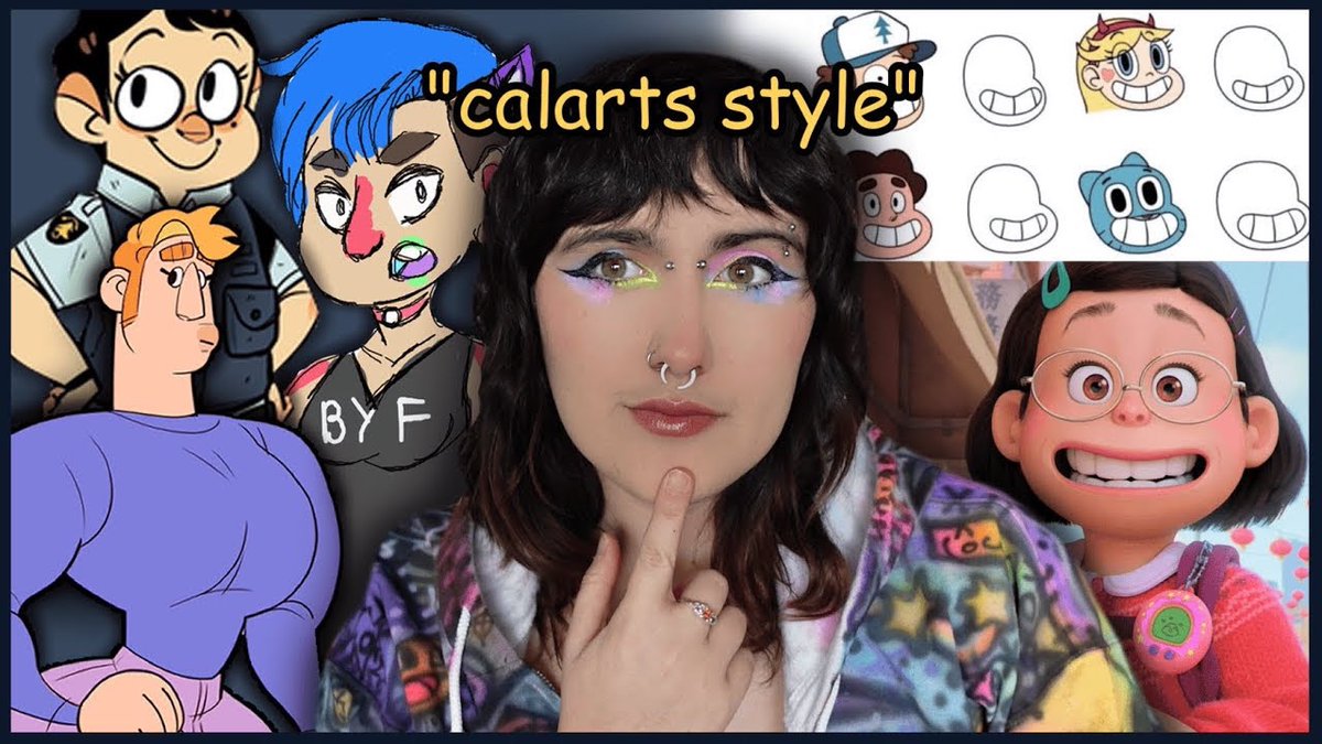 IzzzyzzzArt's tweet photo. NEW VIDEO! Let’s take a look back at the “calarts style” debate of the 2010s, and what the style looks like today. https://t.co/grAwRzk4Ha