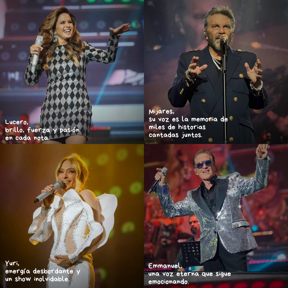 Estamos a unas horitas de ver a los cuatro fantásticos 😍🙌🏻 las mejores voces de México reunidas en un mismo escenario 🤩

Lucero, Mijares, Yuri y Emmanuel nos deleitarán con sus mejores éxitos en una noche que promete ser INOLVIDABLE ❤️‍🩹

#EntreAmigos <a href="/AlmaShowMx/">AlmaShow</a>