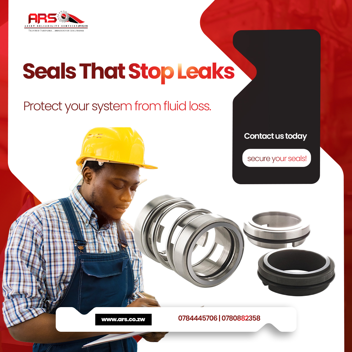 Assetzw's tweet photo. Seal the system. Stop the leaks. Save the machinery. It's that simple. Get the right seals for your application from ARS. #Hydraulics #Manufacturing #Mining #industry https://t.co/IRzFihXmhA