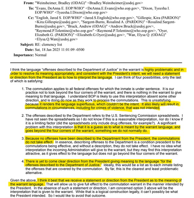 Oversight Project (@itsyourgov) on Twitter photo 🚨Biden’s Own DOJ Threw Red Flag on Autopenned Pardons 🚨
NEW DOCS FROM <a href="/EagleEdMartin/">Eagle Ed Martin</a> show Biden’s own DOJ warned against autopenned clemency awards.
@realdonaldtrump should refuse to release inmates that received this illegal clemency and re-arrest those already released. 🚨Biden’s Own DOJ Threw Red Flag on Autopenned Pardons 🚨
NEW DOCS FROM <a href="/EagleEdMartin/">Eagle Ed Martin</a> show Biden’s own DOJ warned against autopenned clemency awards.
@realdonaldtrump should refuse to release inmates that received this illegal clemency and re-arrest those already released.