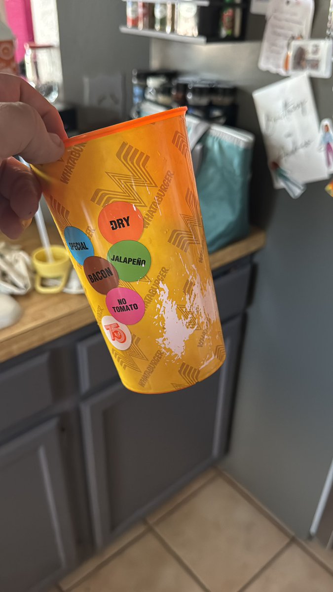 CabalJoseph's tweet photo. @Whataburger how do you expect me to want to collect all the collectible cups when the stickers scrub off in the sink so I can’t even wash it? https://t.co/wi7Z4tUZWb
