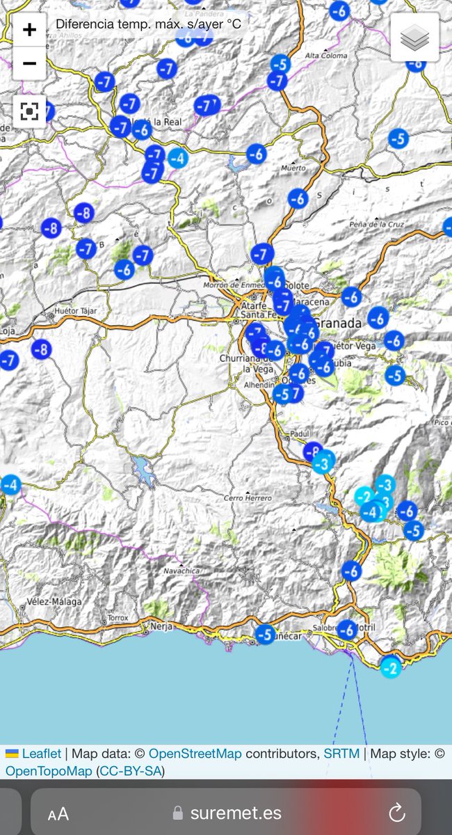 Hasta 8° menos que ayer hemos tenido en las máximas que han rondado los 32/35°, mañana bajarán un poco con respecto a hoy