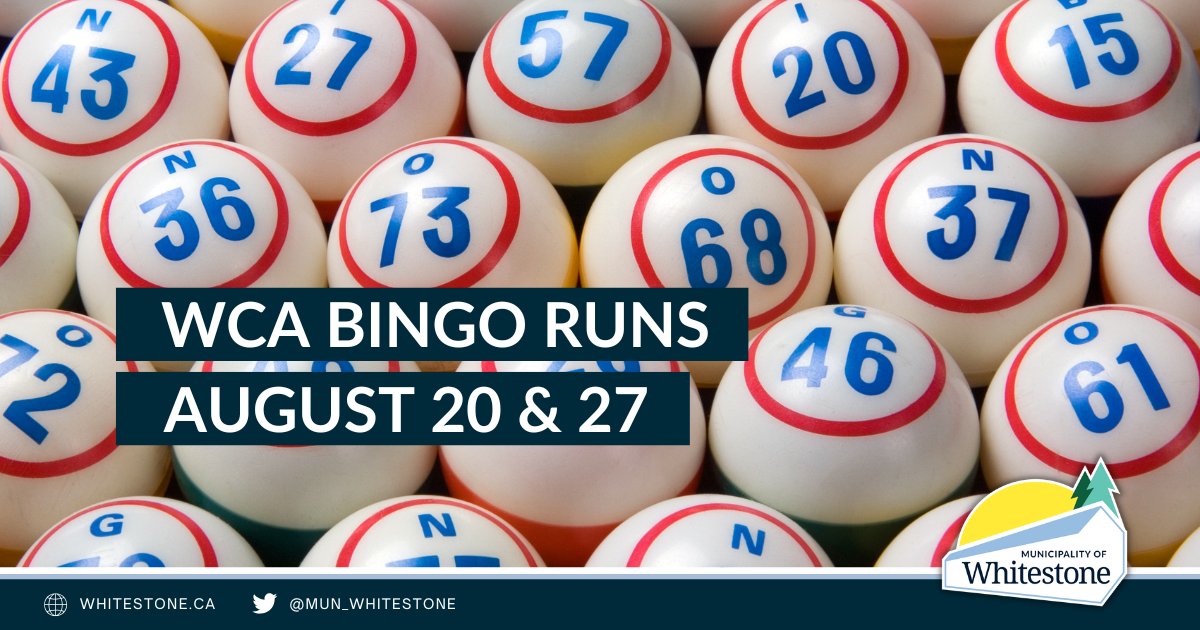 Mun_Whitestone's tweet photo. The Whitestone Conservation Association Wednesday Bingo Nights return on Wednesday, August 20th and August 27! Doors open at 5:30 PM. https://t.co/1WZ7DralJT
