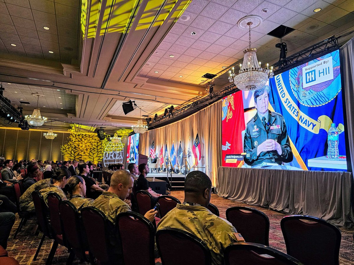FedTechMagazine's tweet photo. We are so back! @fedtechmagazine is in the building for #TechNetAugusta, and @USArmy Cyber Command's Lt. Gen. Maria Barrett is currently talking about challenges at the tactical edge. https://t.co/FVZfOnlP3n