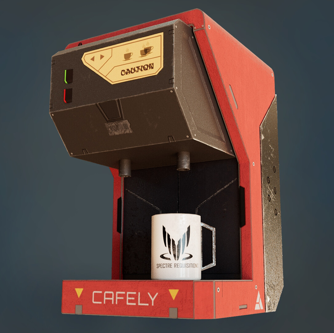 cattable3D's tweet image. 3D Coffee Machine made with #AutodeskMaya and #Substance3D