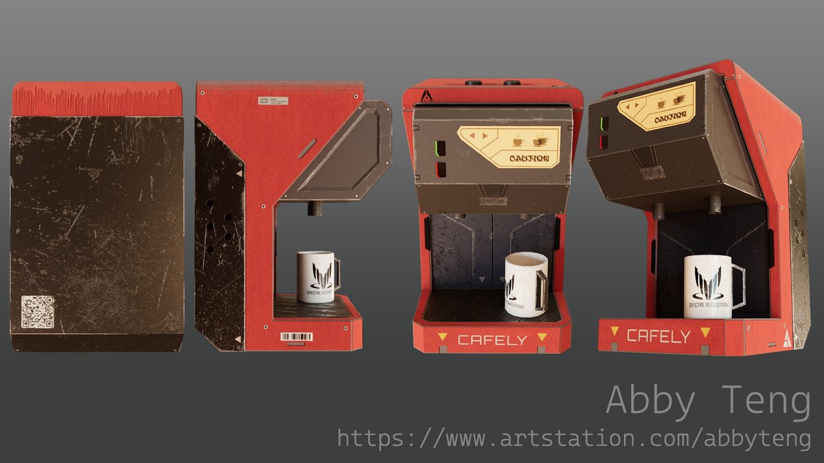 cattable3D's tweet image. 3D Coffee Machine made with #AutodeskMaya and #Substance3D