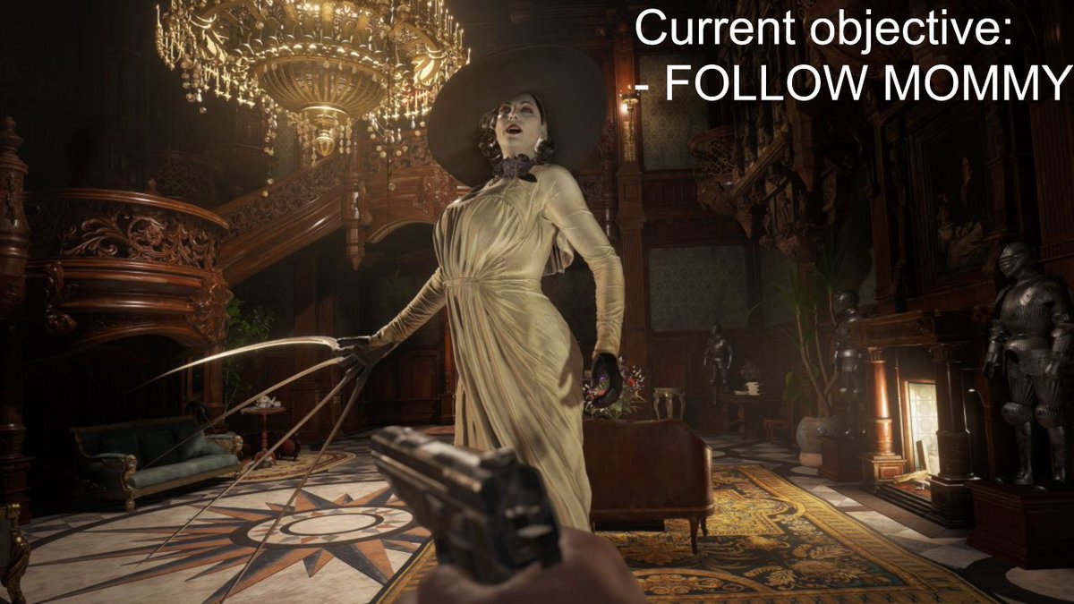 Fluffyquack's tweet photo. After that new #ResidentEvilRequiem trailer, I think Capcom is legally obligated to patch this objective into RE8 https://t.co/lJ4QdZ8qYK
