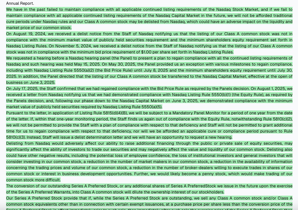 d__risk's tweet photo. $TRUG - TruGolf Holdings, Inc. - 10Q - Updated Risk Factors
TRUG warns that converting Series A Preferred Stock or exercising related warrants into Class A common stock could dilute existing shareholders’ ownership. #PreferredStock #FinancialInstruments #EquityRisk #ShareholderDilution
🟢 Added 🟠 Removed
https://t.co/eTSPxdbK7V
