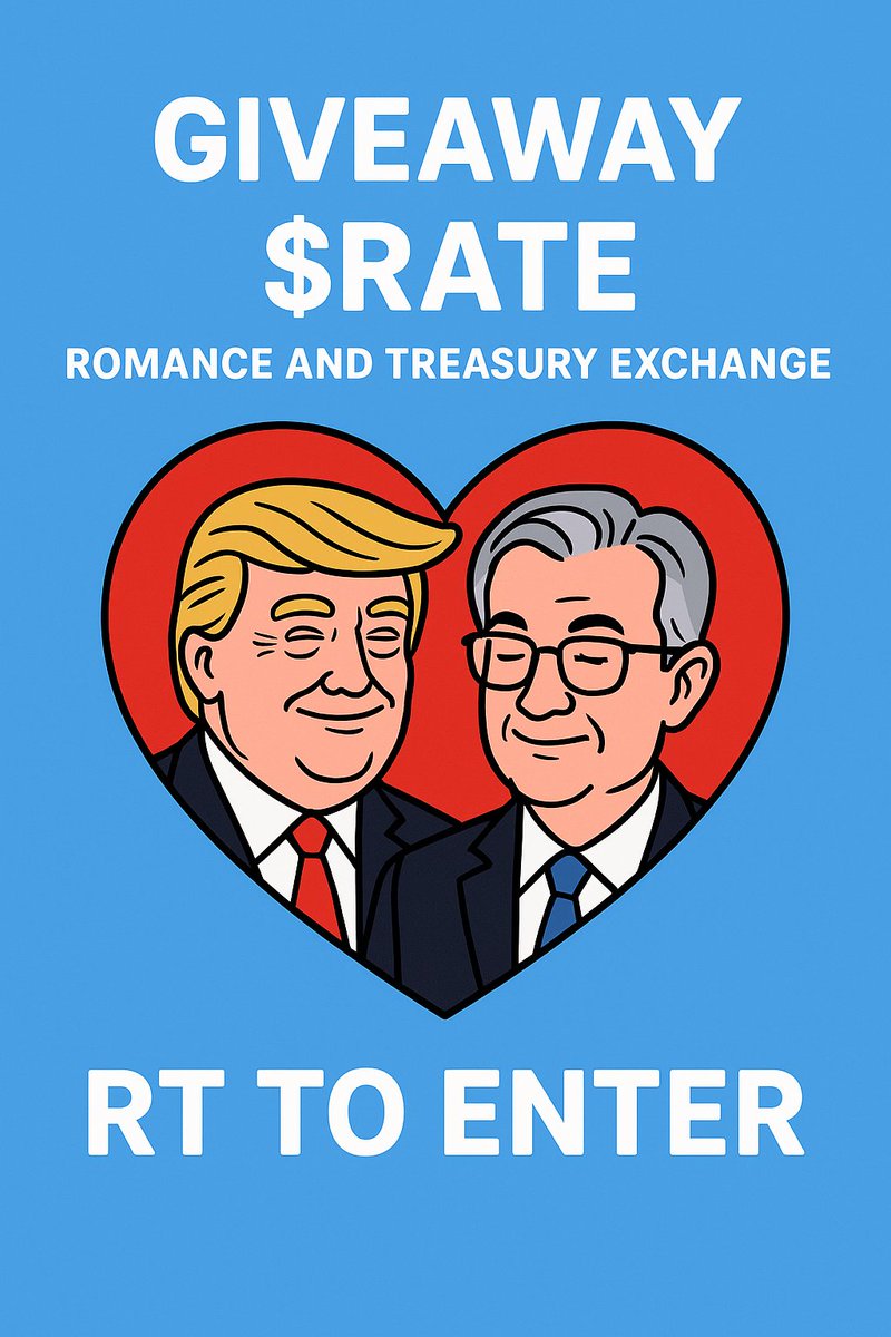 RomTreasuryRATE's tweet photo. 🎉AIRDROP INBOUND🎉

5⃣ #degens will win 1⃣0⃣0⃣k $RATE each @ 50 giveaway entries:
=>Follow @RomTreasuryRATE
=>Like &amp; Retweet
=>Drop your Solana wallet below

🥮Buy a bigger piece of the #RATE cake on #pumpfuncoins:
https://t.co/G0I7uQwDnS

#SolanaMemeCoin #SolanaMeme #Bonk #WIF https://t.co/gW140brCs9