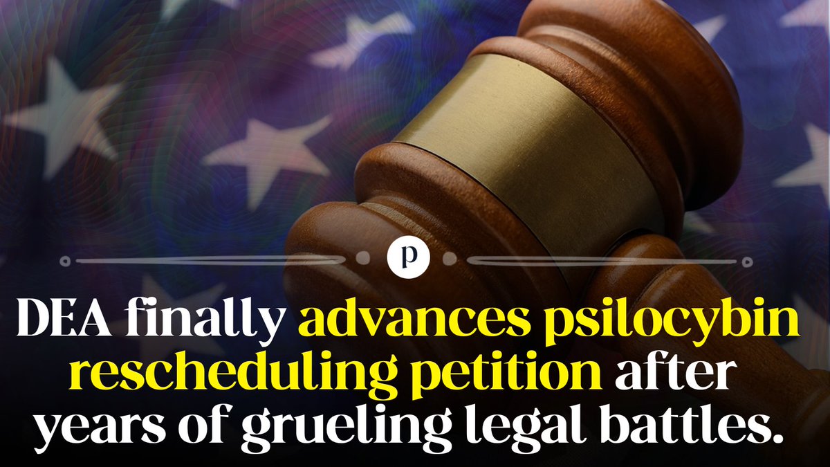 Big news: The DEA has finally advanced a petition to reschedule psilocybin after years of legal battles.

🧵 Here’s why it matters...