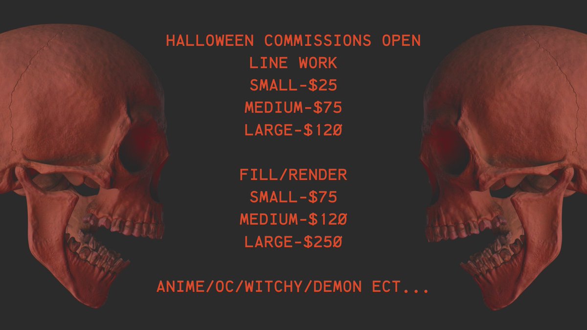 🎃Dm me for more Information or to book your commission🎃