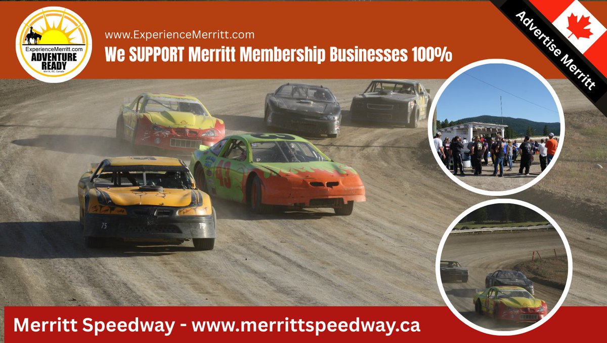 NicolaTourism's tweet photo. Ready, Set, Roar! π₯ Experience the adrenaline of high-speed dirt track racing right in the heart of the Nicola Valley at Merritt Speedway! Check out schedules, tickets, and more here: https://t.co/7WkAoK7oZK
#MerrittMatters #DirtTrackRacing #MotorsportCanada https://t.co/Qoc0VDalFs