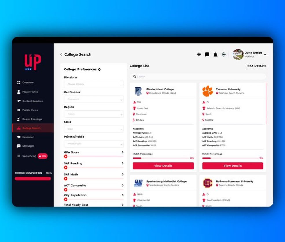 Getting recruited has never been any easier. We have everything you need under one roof.

Create a free profile, find any school in the country and reach out to coaches within seconds! ⬇️

app.nextuprecruitment.com/create-profile…